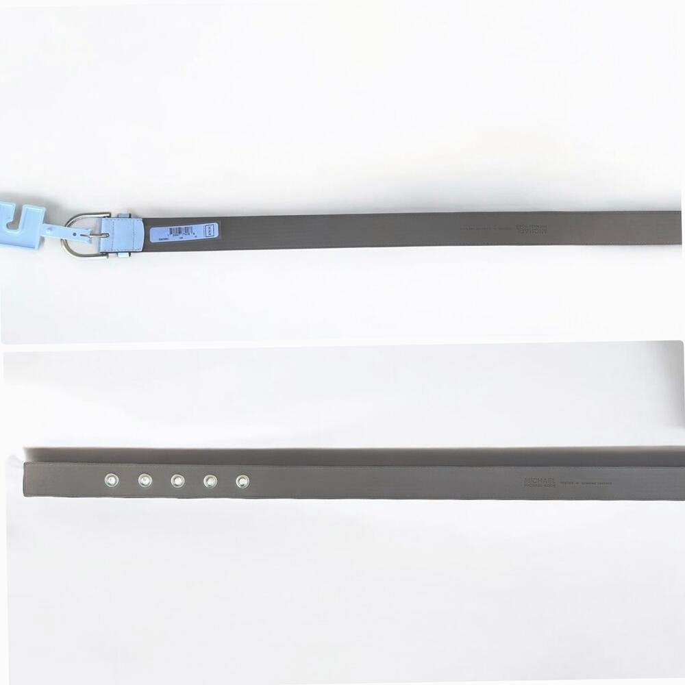 Michael Kors Medium 100% Genuine Leather Belt White Gold Grommets Hardware M New - Picture 2 of 8